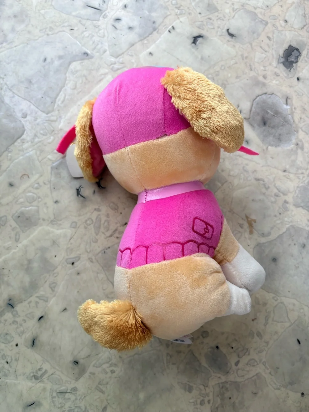 Ty Plush Paw Patrol Puppy in Bright Pink Outfit with Tan Fur